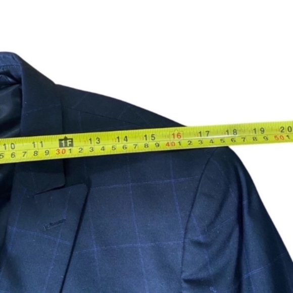 Mens Windowpane Blazer Blue Sean John Sport Coat Wool Size 42R - Picture 6 of 9